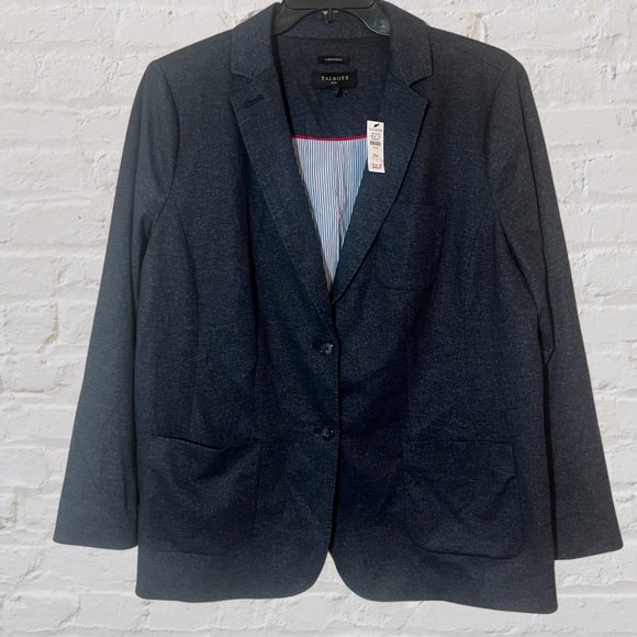TALBOTS New Sz 18W Aberdeen 2 Button Stretch Blazer Lined Jacket Career $179 - Picture 2 of 10